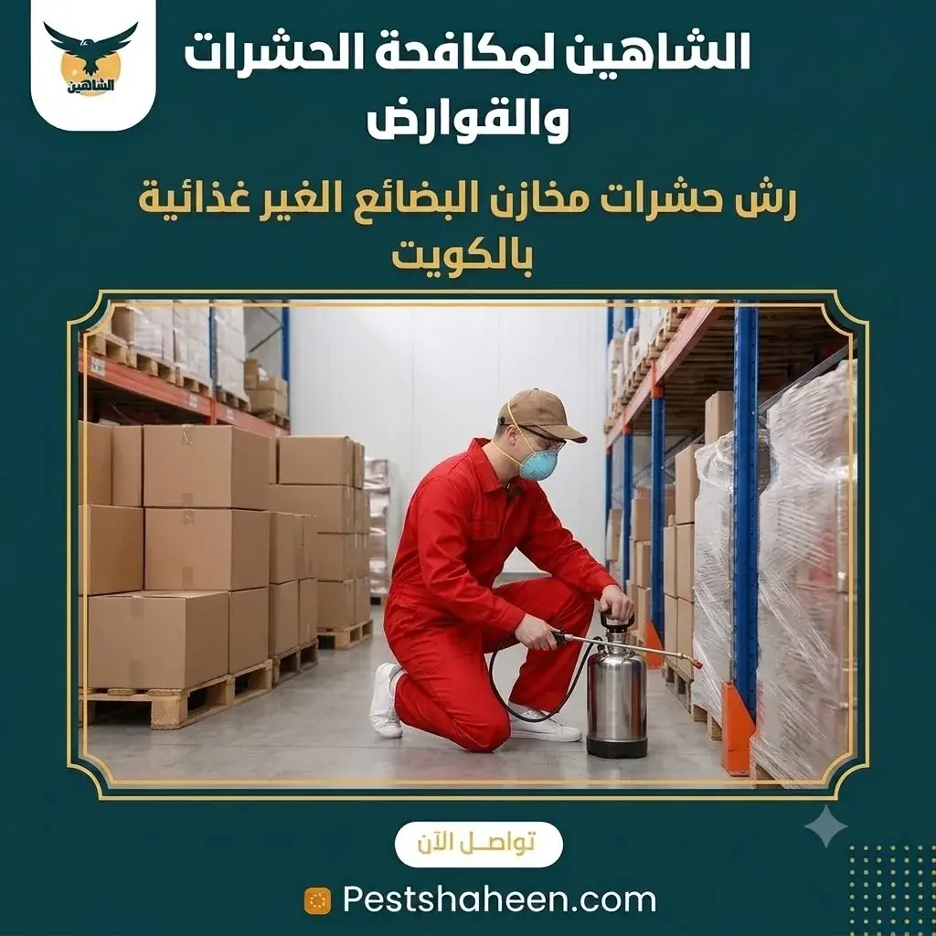 رش حشرات مخازن البضائع غير الغذائية بالكويت عند ظهور الإصابة